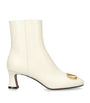 Valentino Garavani Beige Leather Signature VLogo Ankle Boots 55