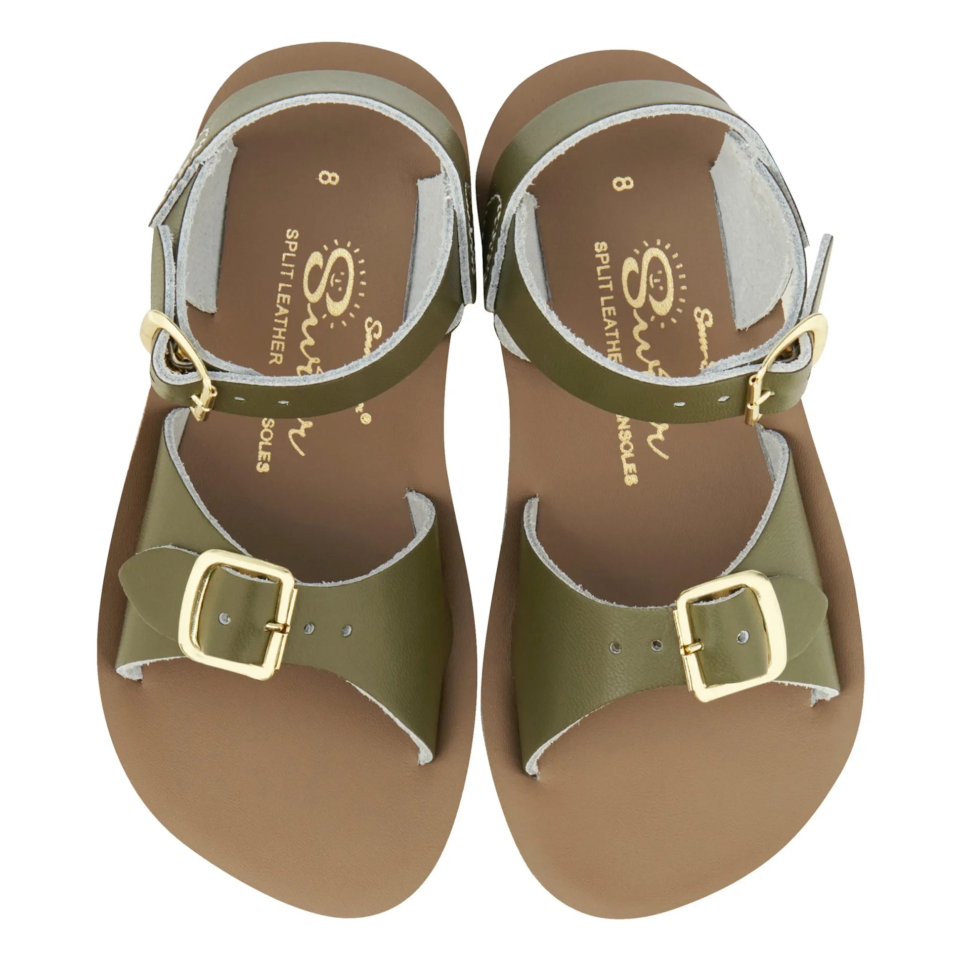 Salt-Water - Surfer Waterproof Leather Sandals | Khaki