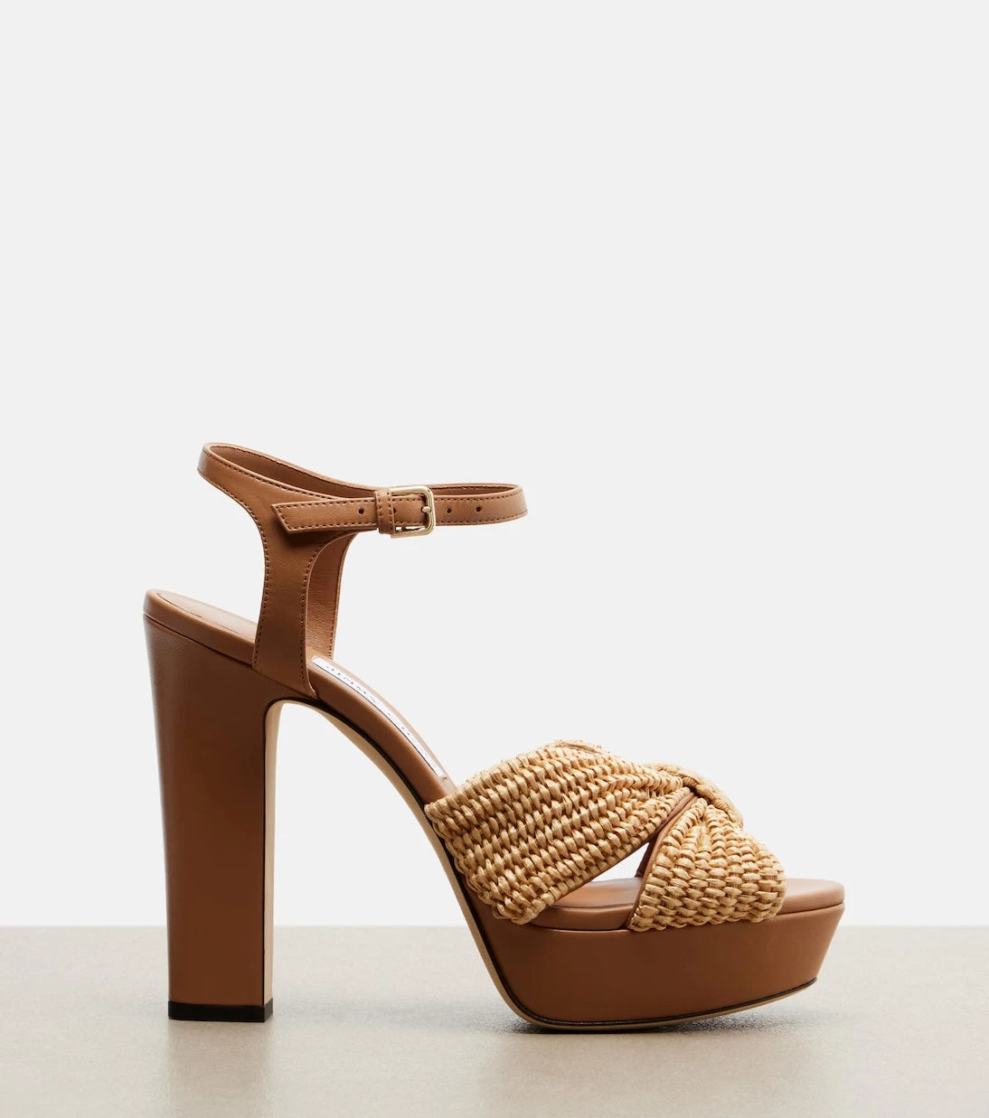 Jimmy Choo - Heloise raffia and leather sandals