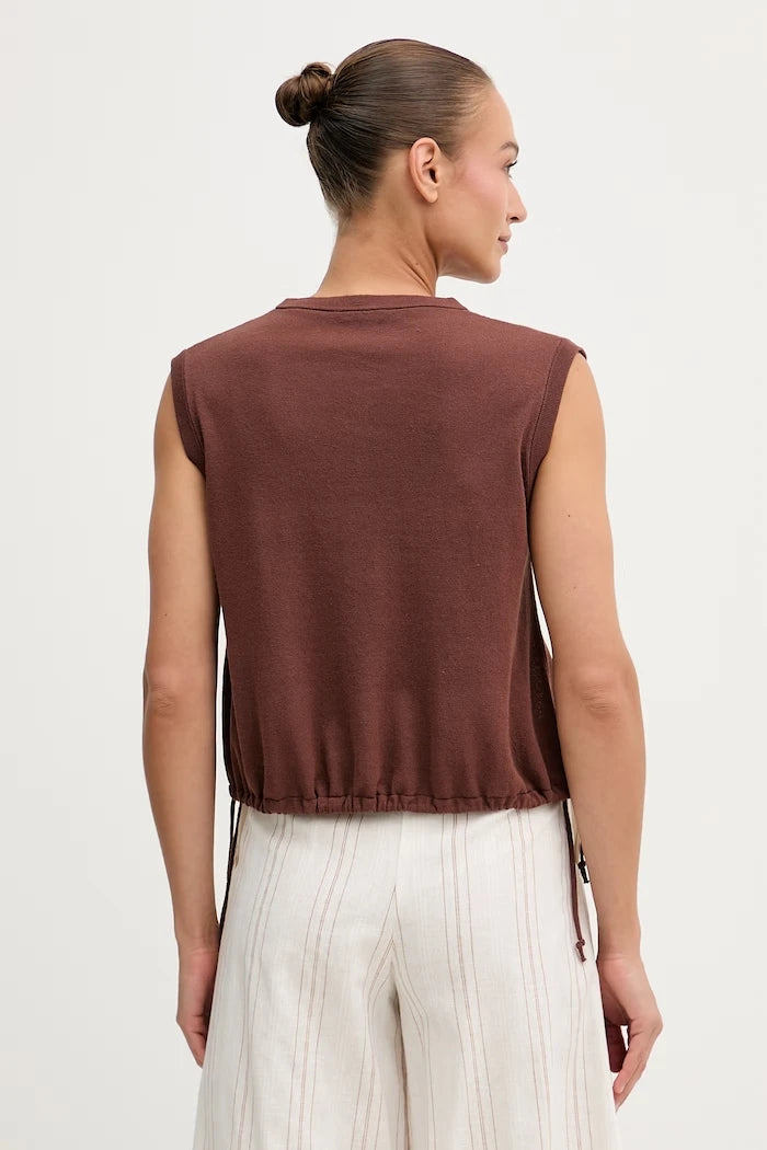 United Colors of Benetton топ дамски с лен