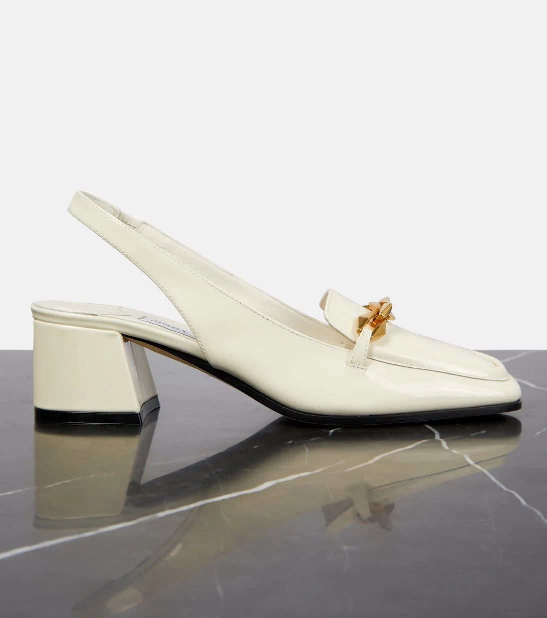 Jimmy Choo - Diamond Tilda 45 patent leather slingback pumps