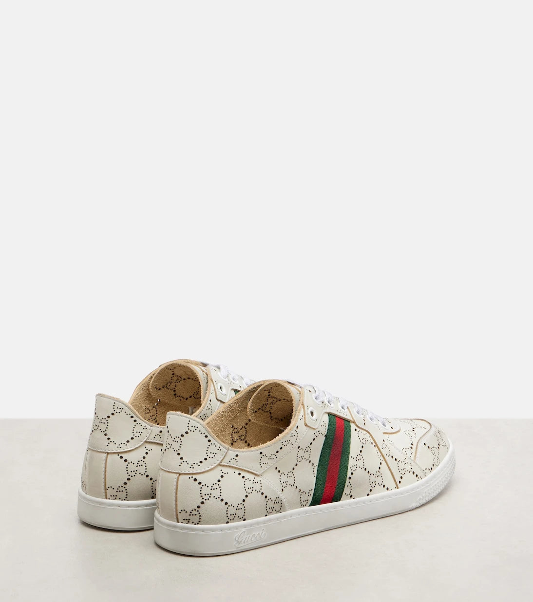 Gucci - Stretch GG Web Stripe leather sneakers