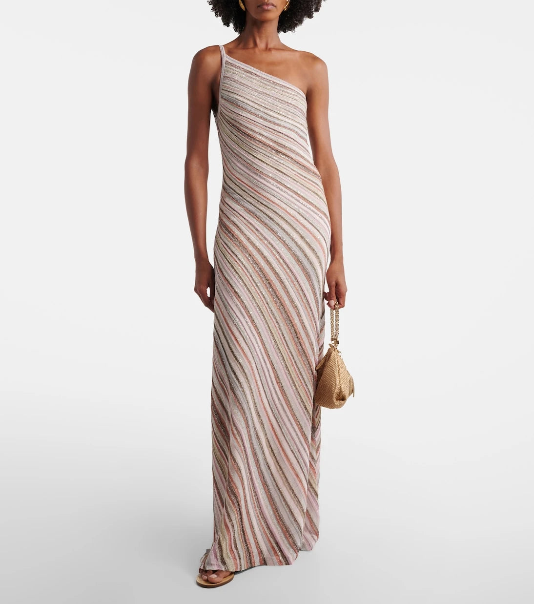 Missoni - Sequined one-shoulder lamé maxi dress