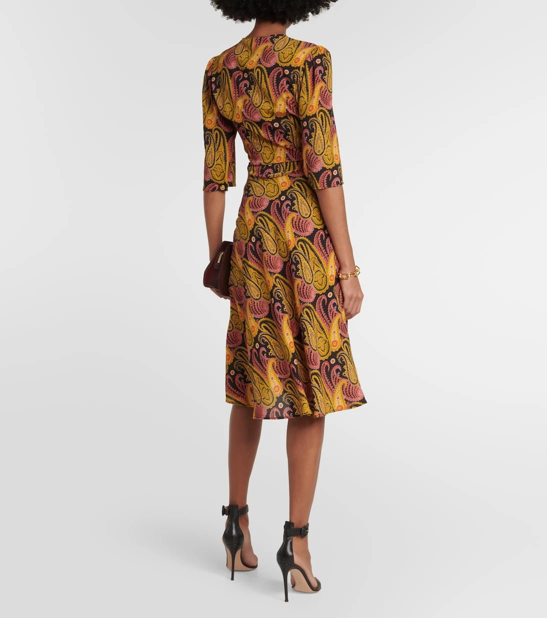Etro - فستان ميدي بنقشة البيزلي