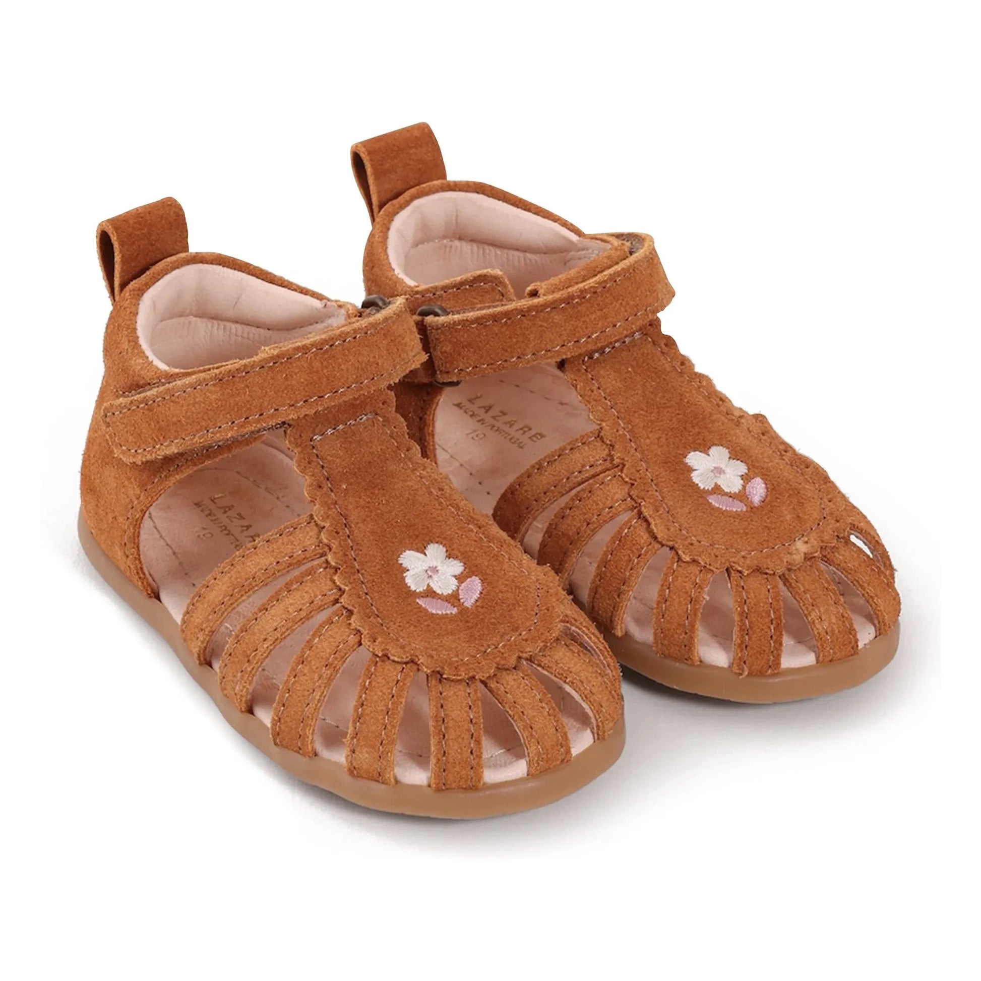 Lazare - Colette Flower Embroidered Sandals | Camel