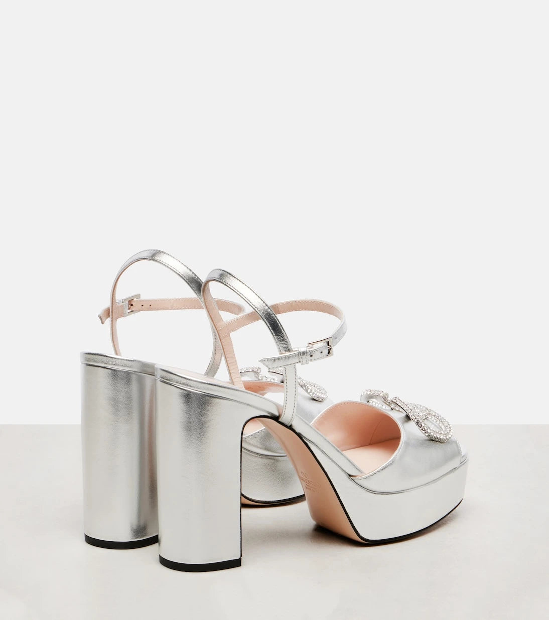 Valentino Garavani - VLogo crystal-embellished leather sandals