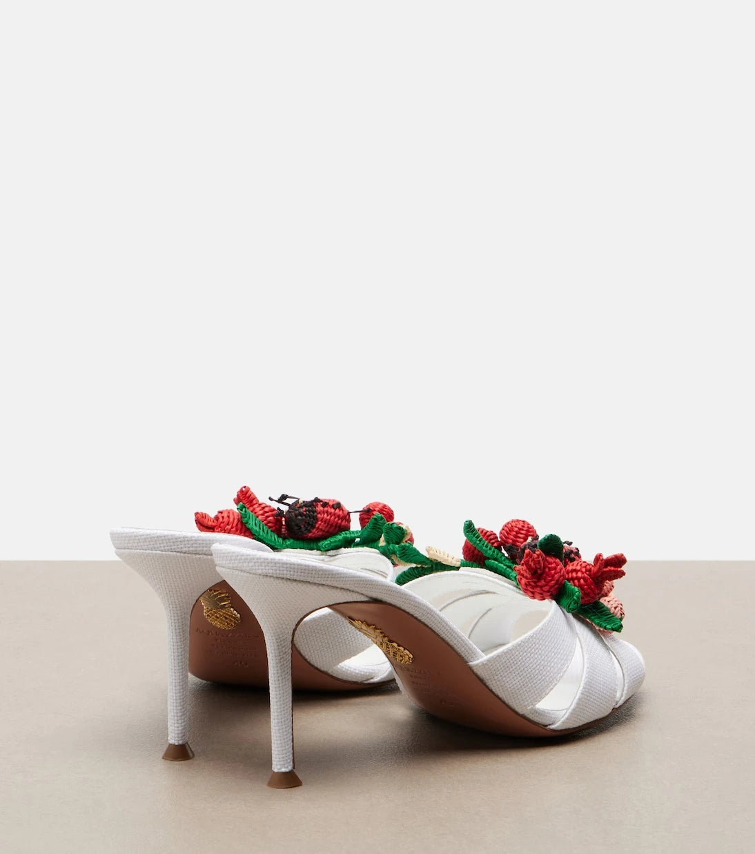 Aquazzura - Botanica raffia-effect mules