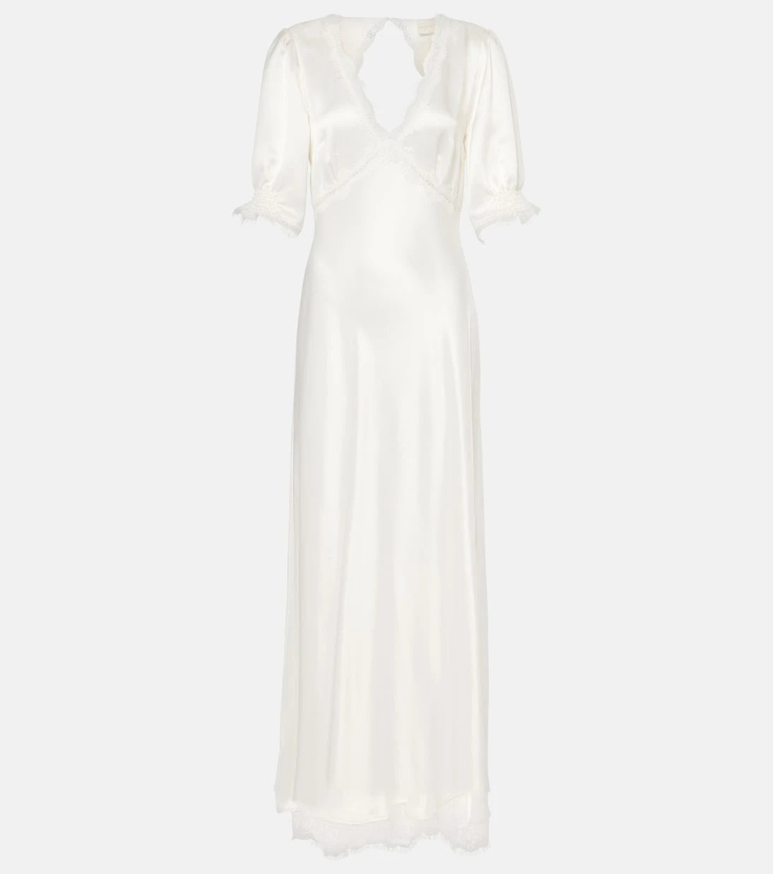 Rixo - Annabella lace-trimmed satin maxi dress