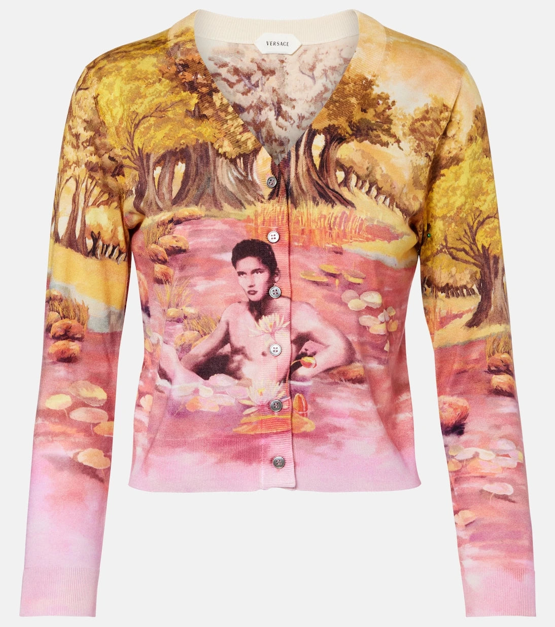 Versace - Printed silk cardigan