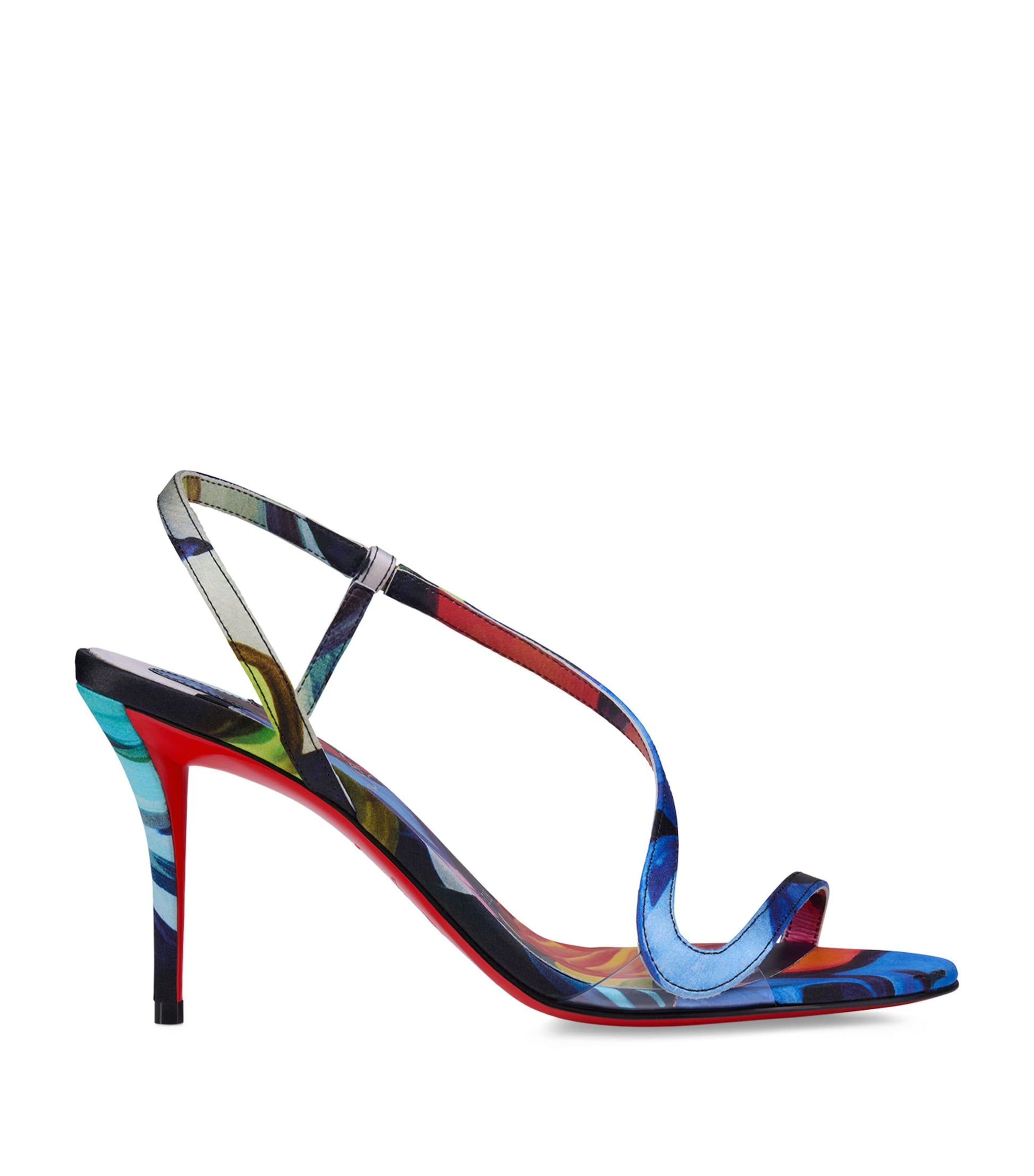 Christian Louboutin Multi Rosa Z Silk Floral Heeled Sandals 80