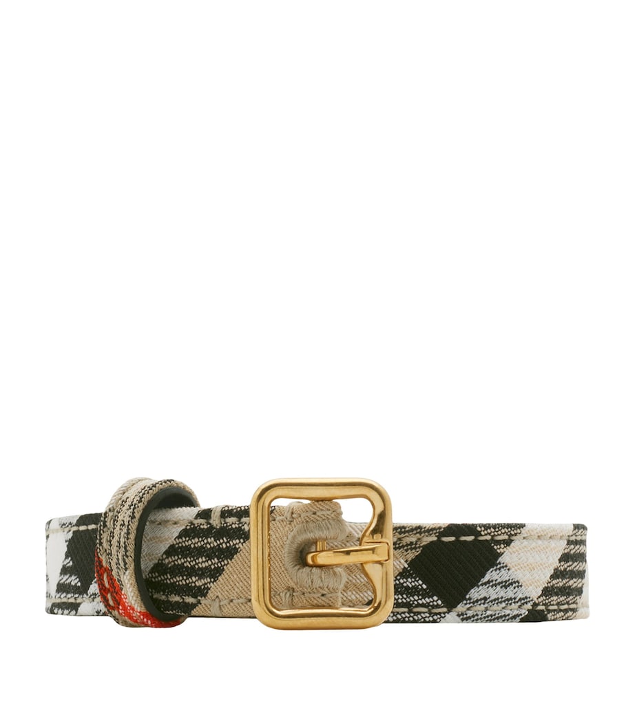 Beige Thin Check B Buckle Belt