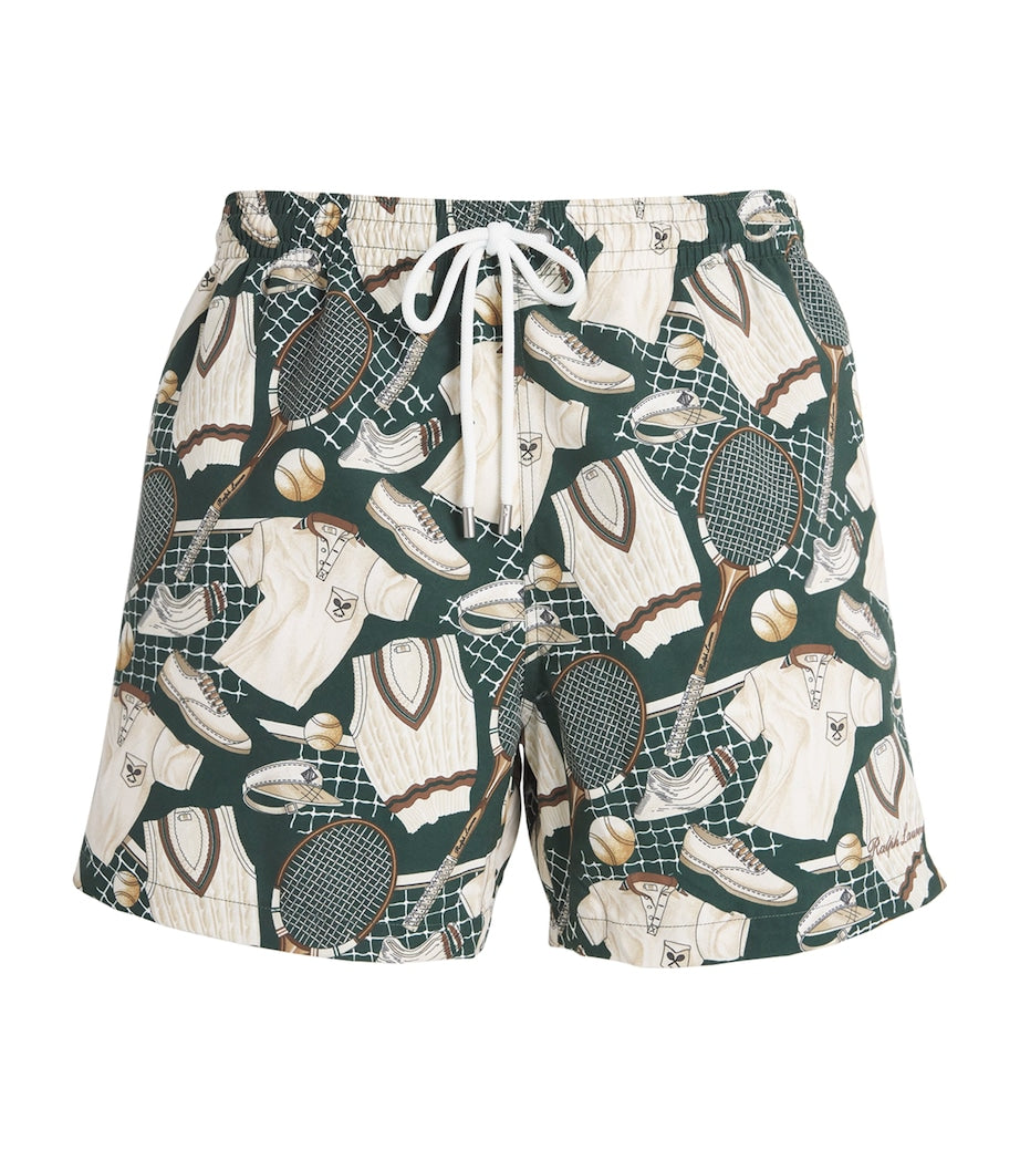 Tennis Print Amalfi Swim Shorts GREEN MULTI