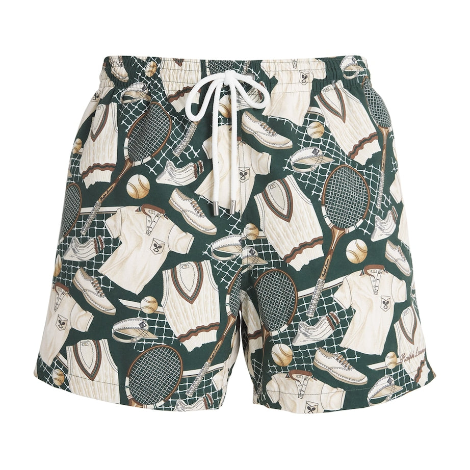 Tennis Print Amalfi Swim Shorts GREEN MULTI