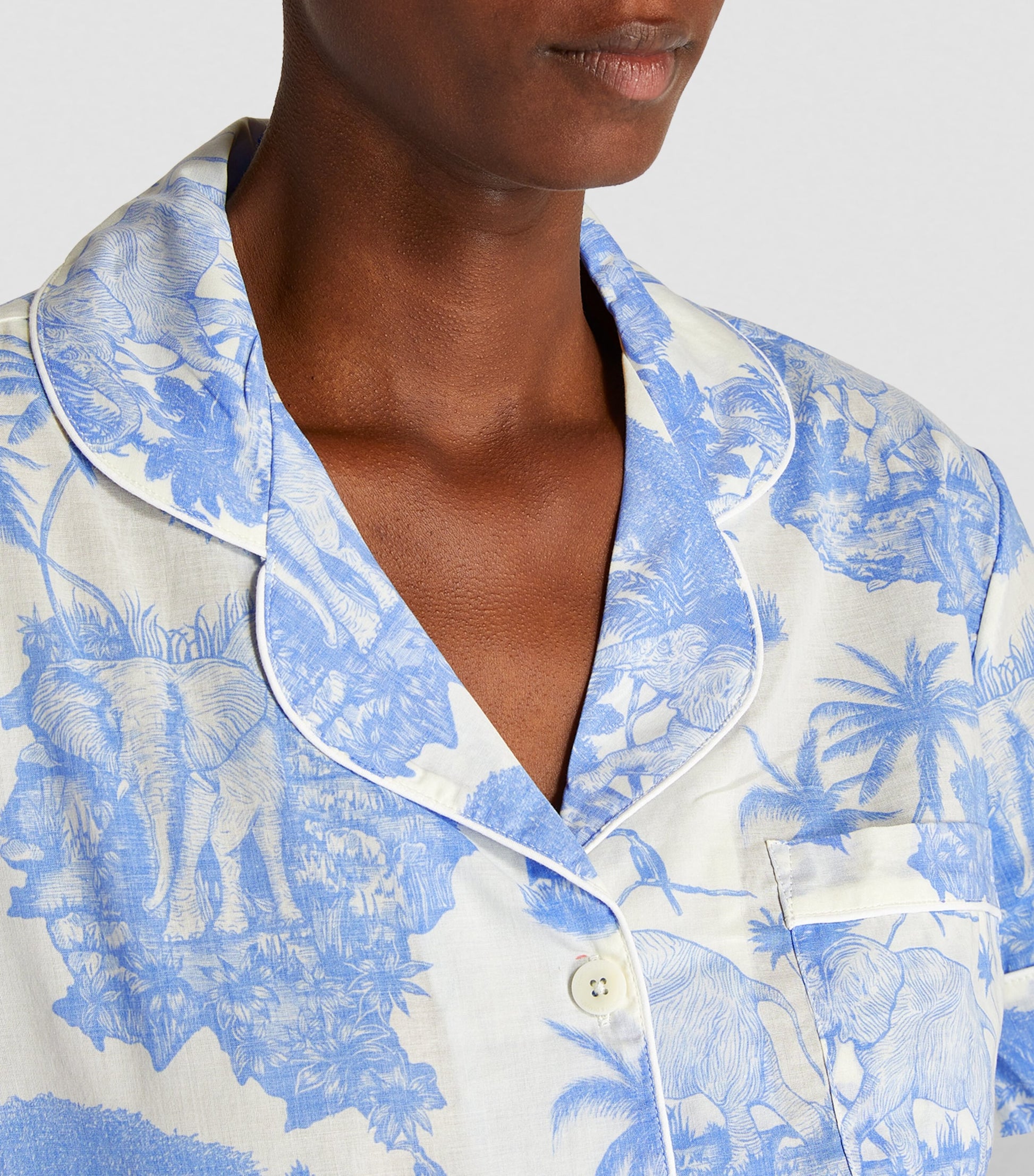 Desmond & Dempsey Blue Short Pyjama Set