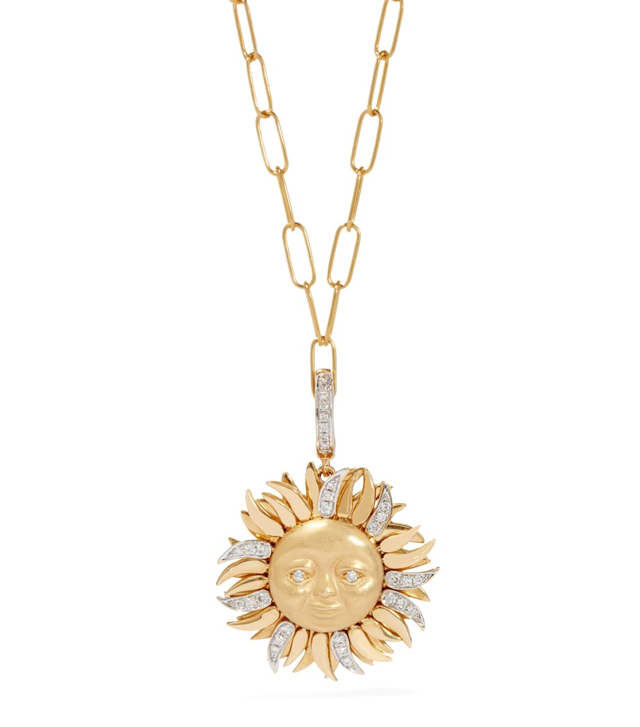 Yellow Gold and Diamond Mythology Sun Charm