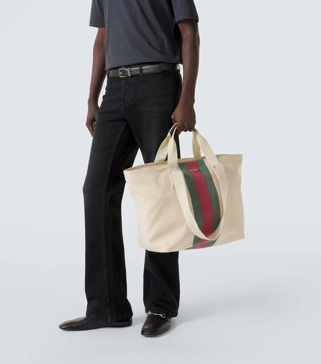 Gucci - Web Stripe canvas tote bag