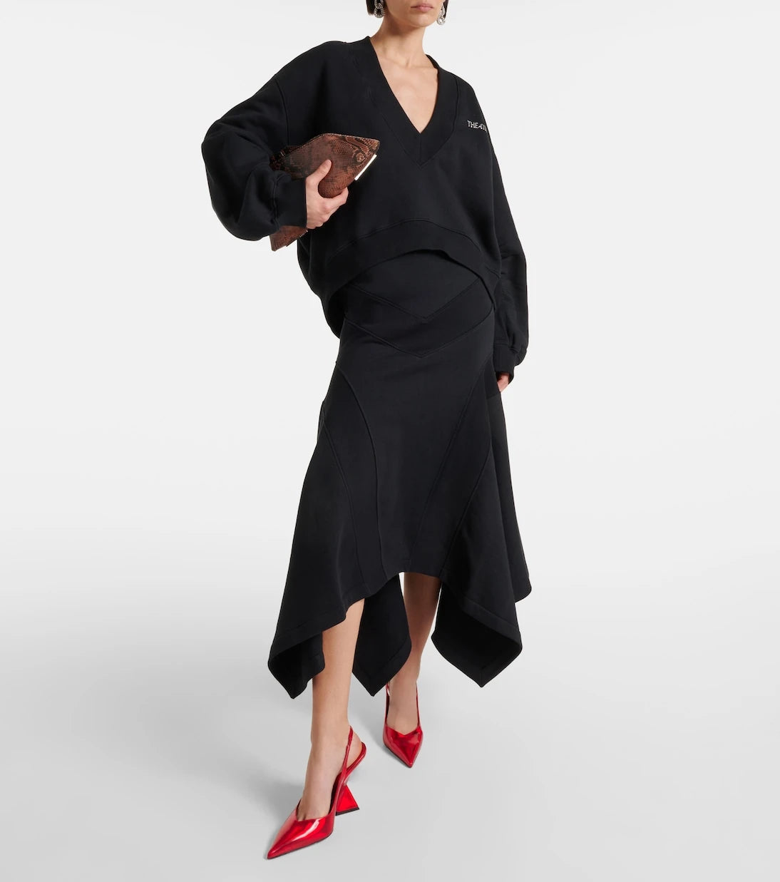 The Attico - Cotton midi skirt