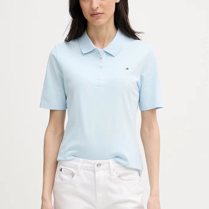 Tommy Hilfiger тениска с яка дамска с памук