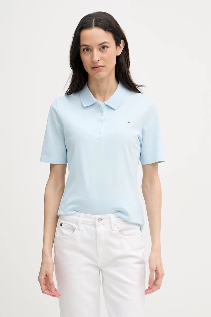 Tommy Hilfiger тениска с яка дамска с памук