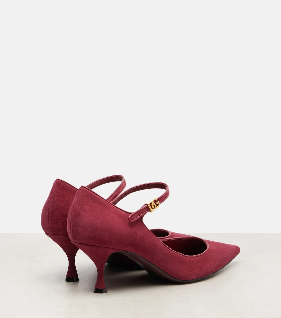 Dolce&Gabbana - DG leather-trimmed suede Mary Jane pumps