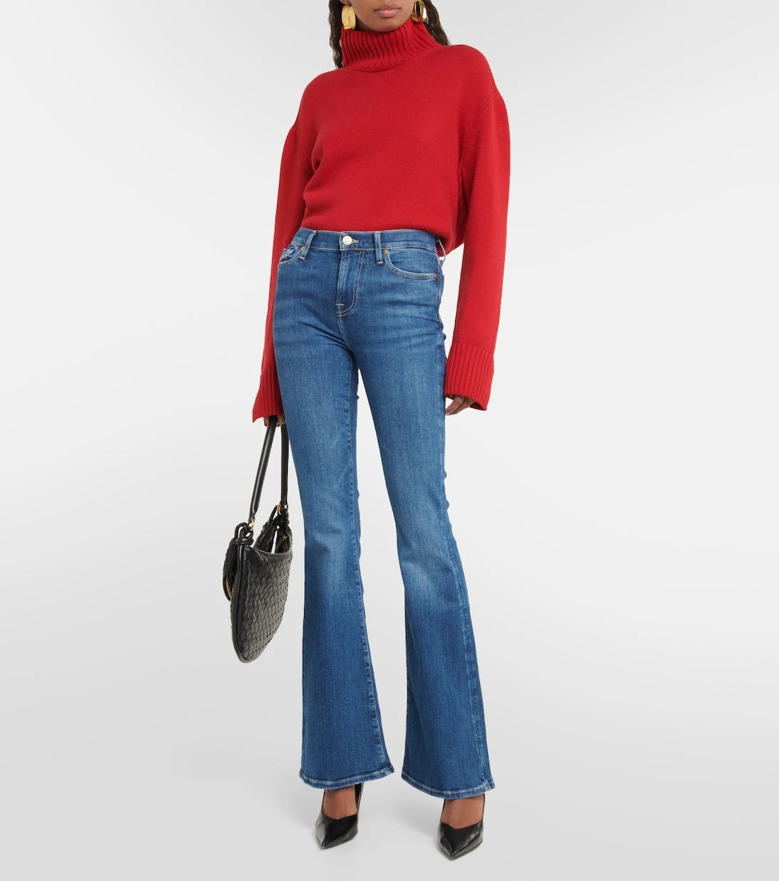 7 For All Mankind - بنطلون جينز Ali بقصة بوت كت وخصر مرتفع