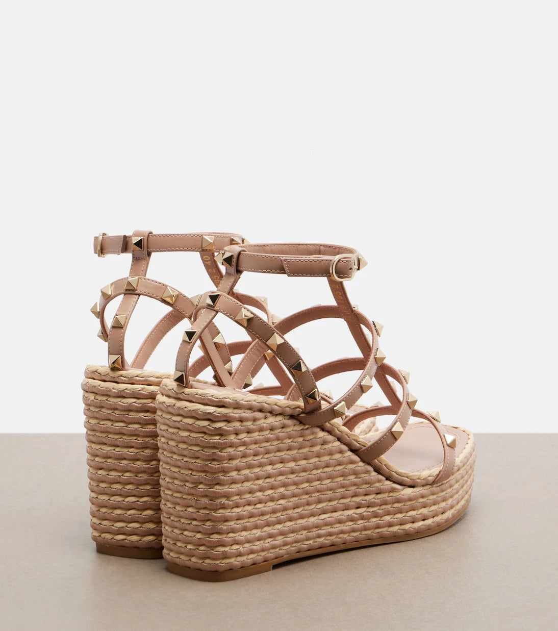 Valentino Garavani - Rockstud leather wedge sandals