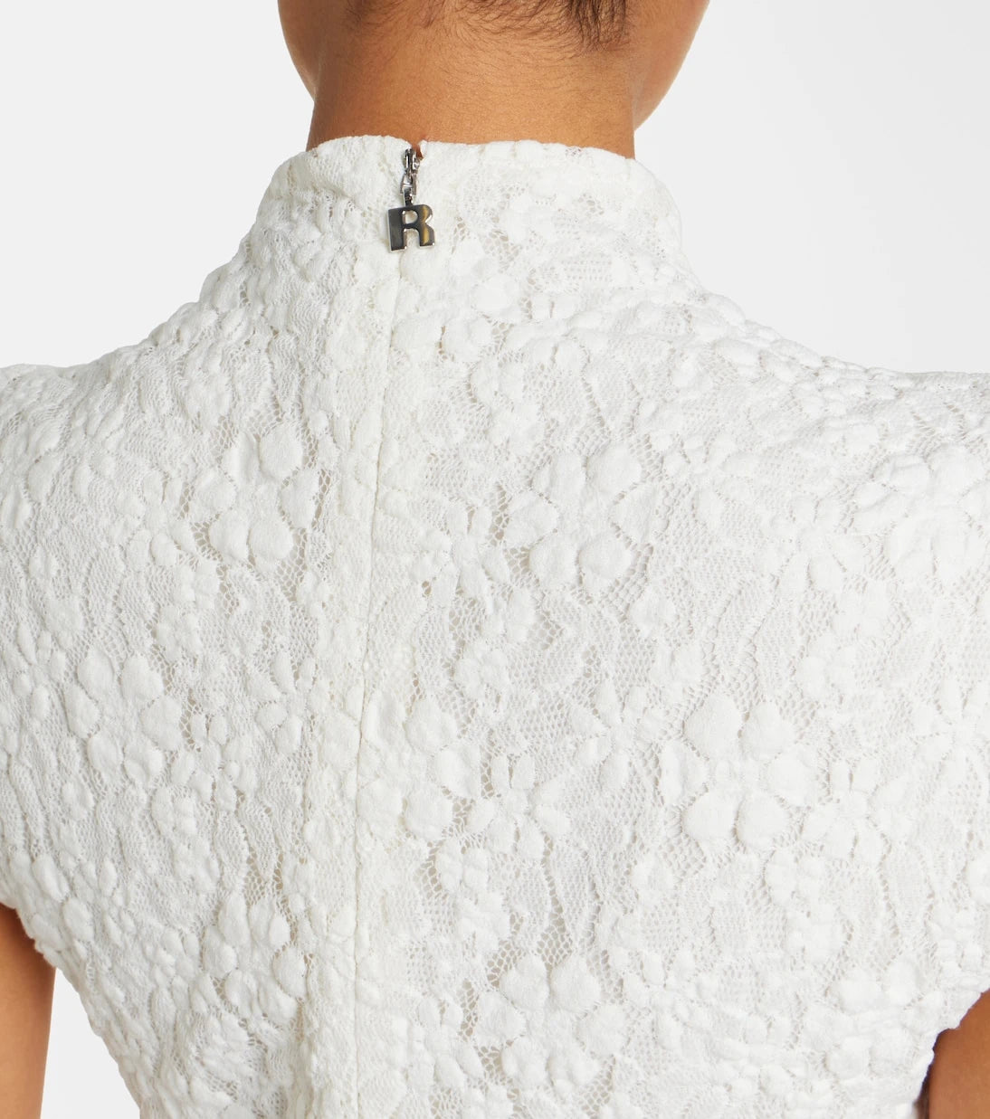 Rotate - Ruched lace-trimmed maxi dress