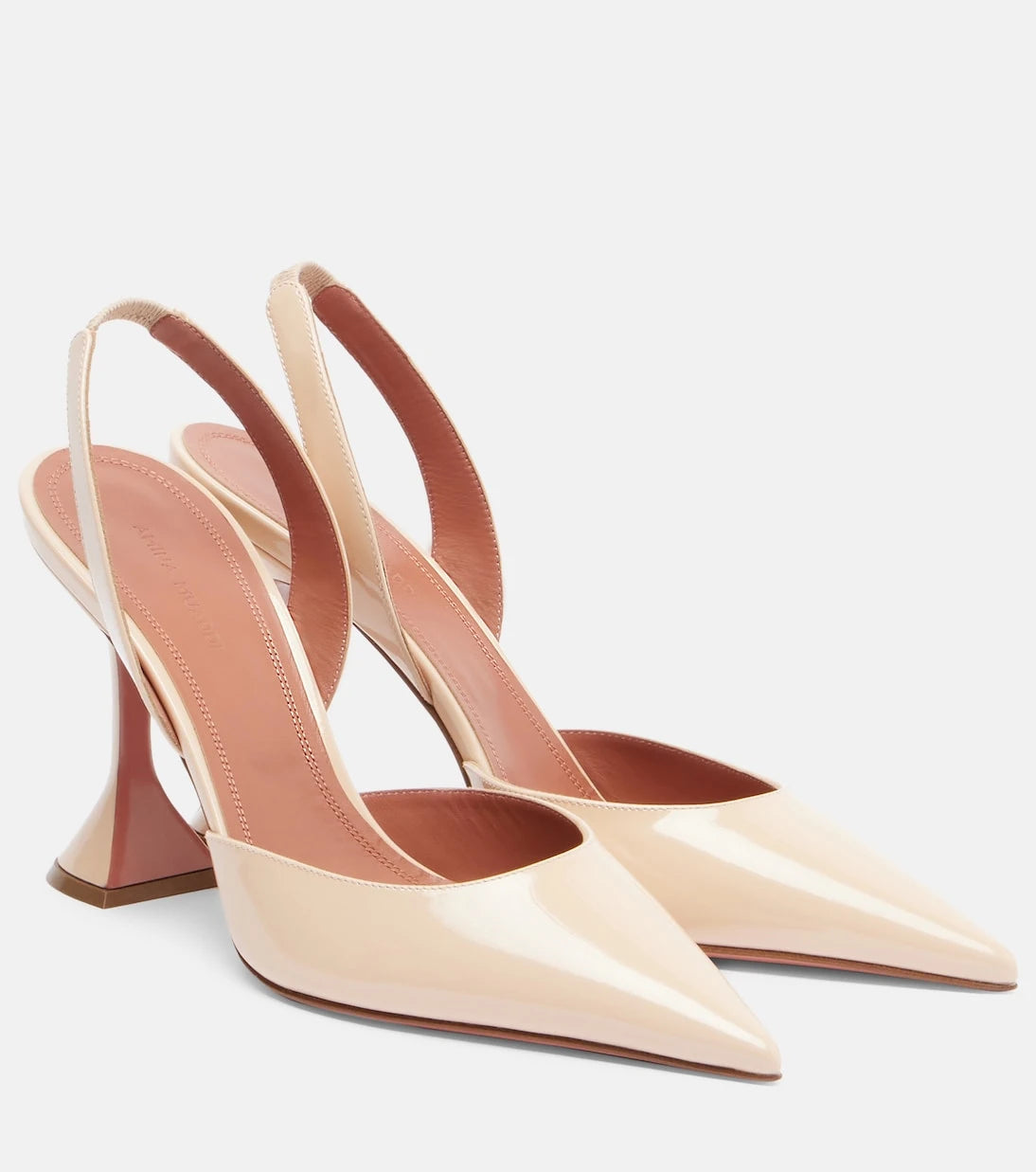 Amina Muaddi - Holli 95 patent leather slingback pumps