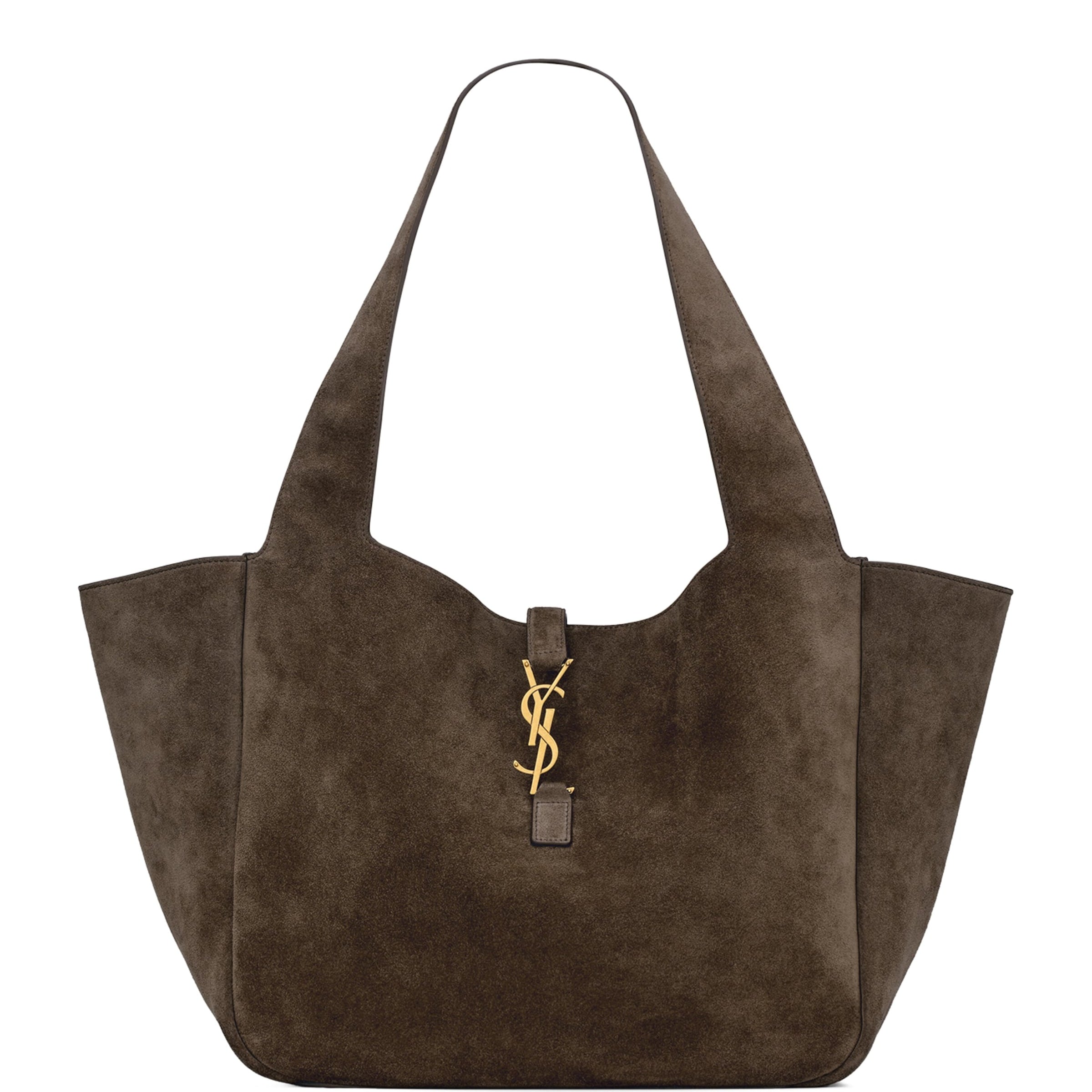 Saint Laurent Green Suede Le 5 à 7 Bea Tote Bag