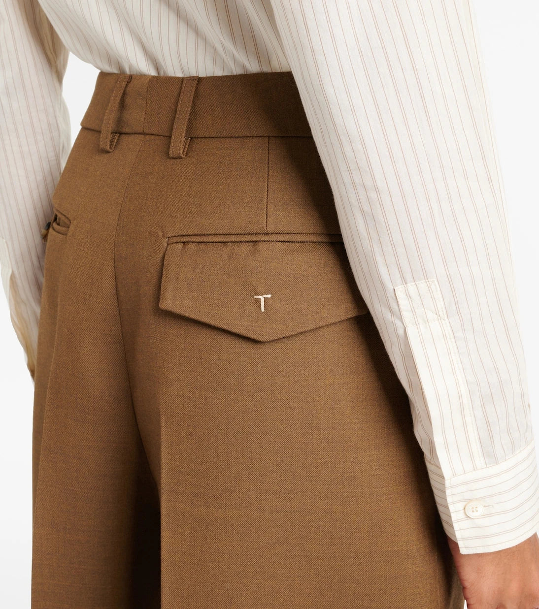 Tod's - بنطلون بقصّة أرجل واسعة وخصرٍ عالٍ من التويل الصوفي