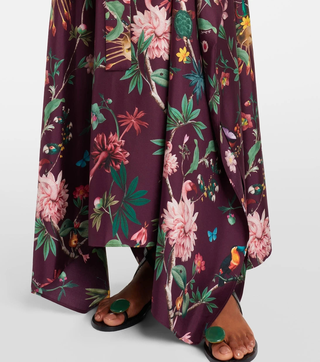 La DoubleJ - Square floral silk kaftan
