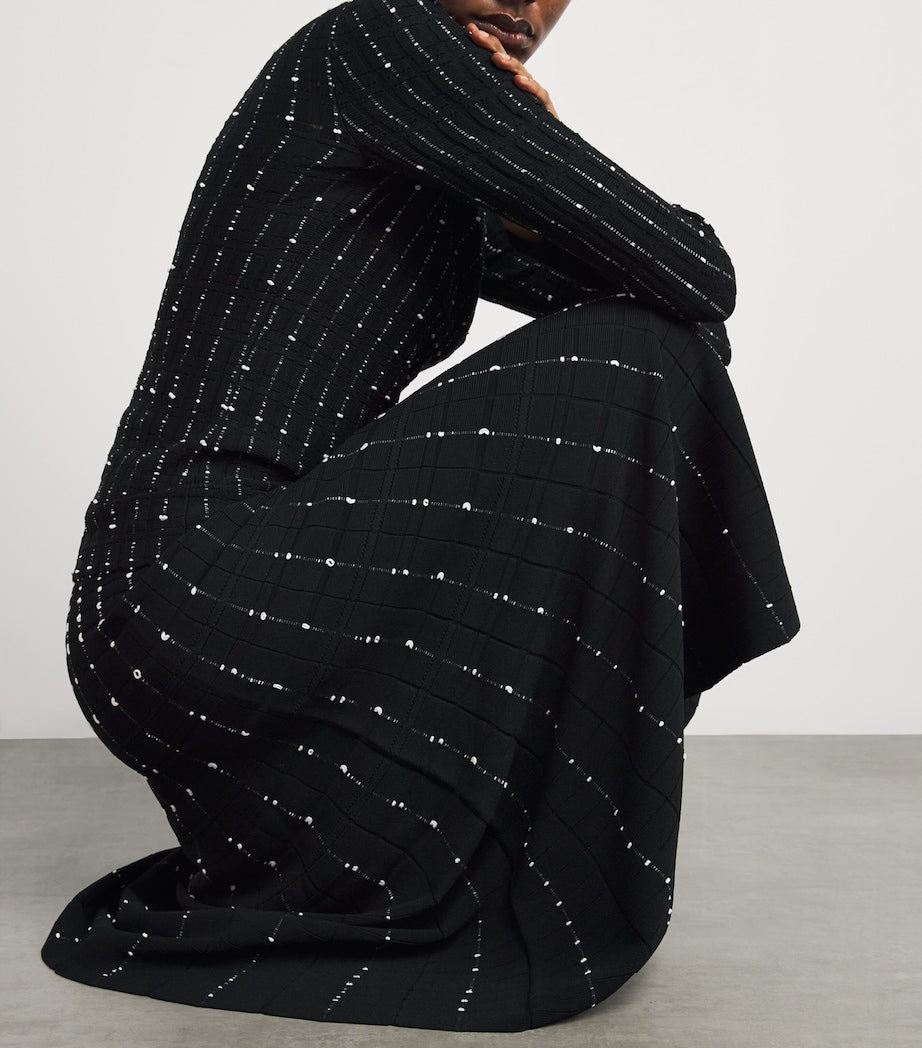 Multi Fragmented Stripes Midi Skirt