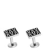 Cartier Sterling Silver and Black Lacquer Double C de Cartier Cufflinks