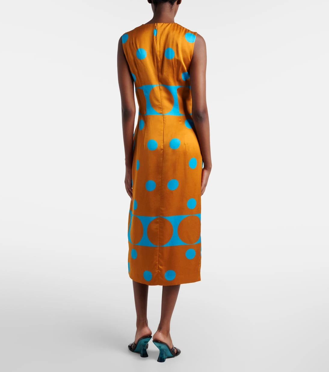 Dries Van Noten - Draped printed satin midi dress
