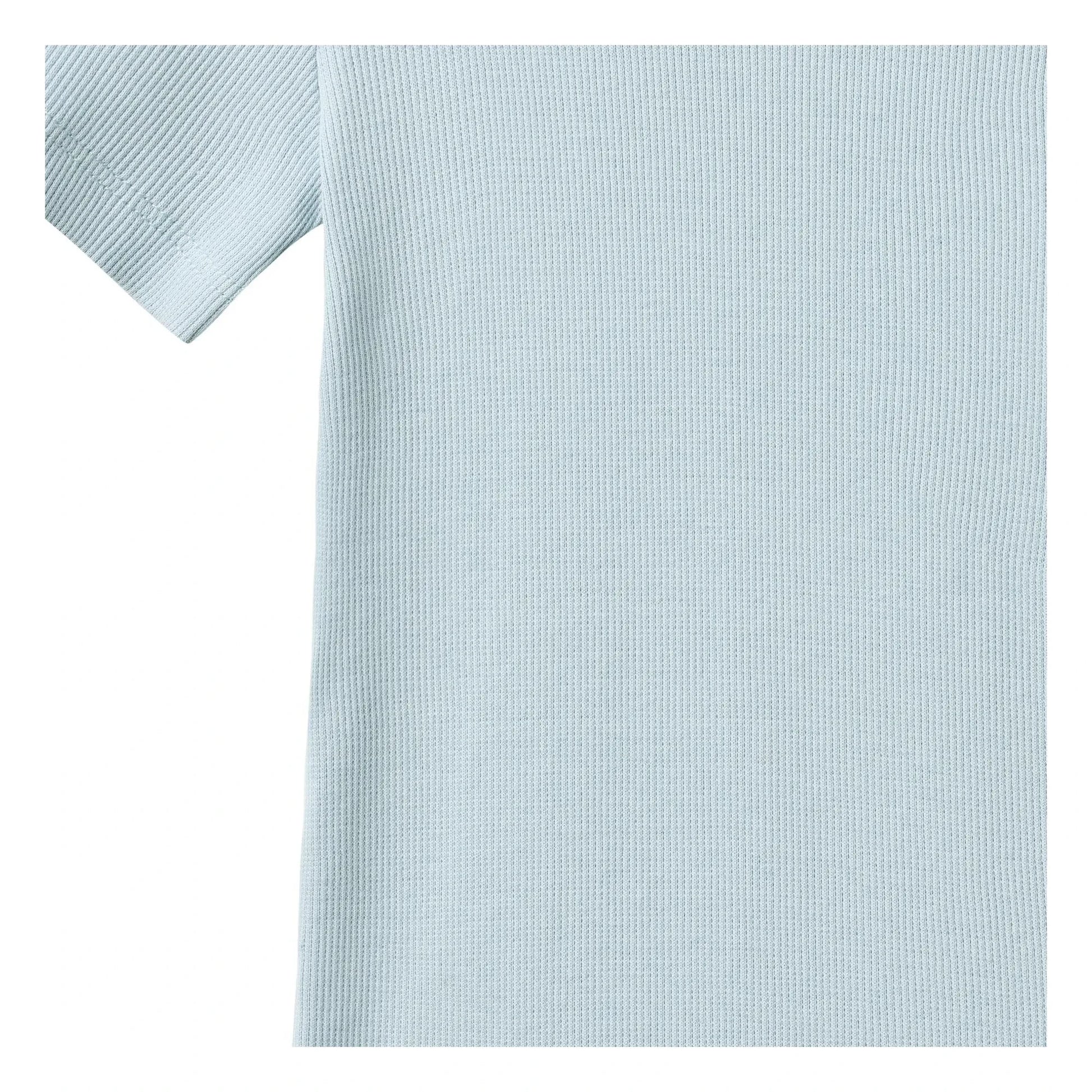 Wheat - Timo Ribbed Organic Cotton Bodysuit | Light blue