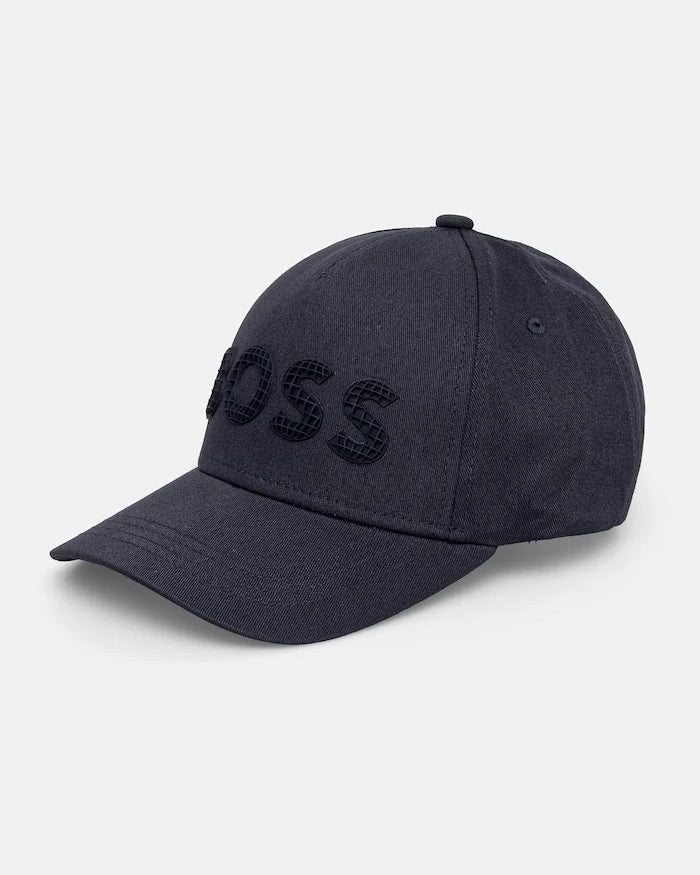 BOSS Green pamuklu erkek siperlikli şapka Golf