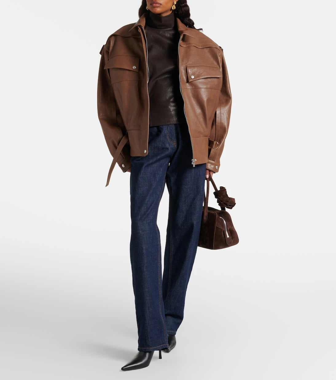 Magda Butrym - Belted oversized leather jacket