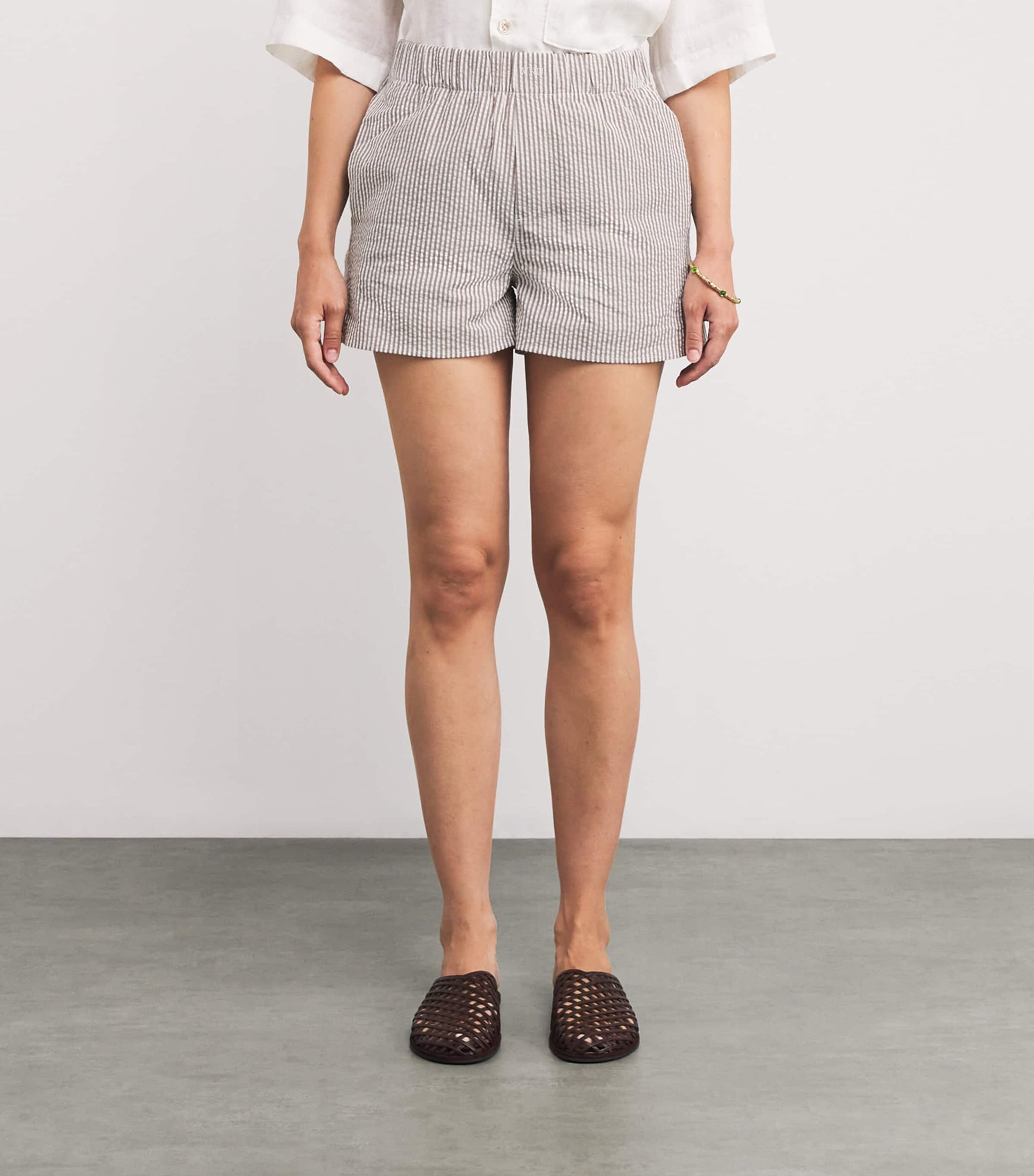 Cotton Striped Seersucker Boxer Shorts