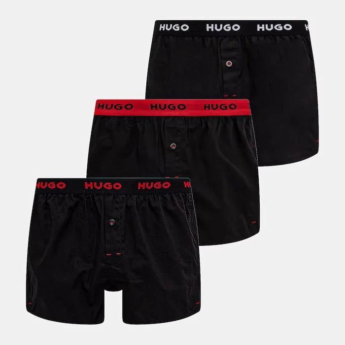 HUGO erkek pamuklu rahat boxer WOVEN BOXER TRIPLET 3'lü