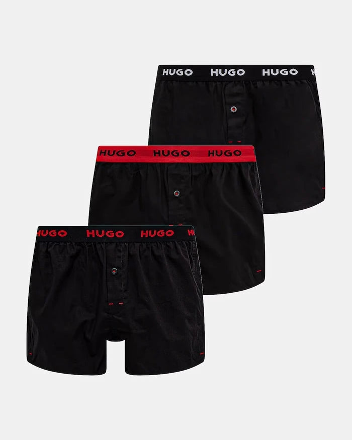HUGO erkek pamuklu rahat boxer WOVEN BOXER TRIPLET 3'lü