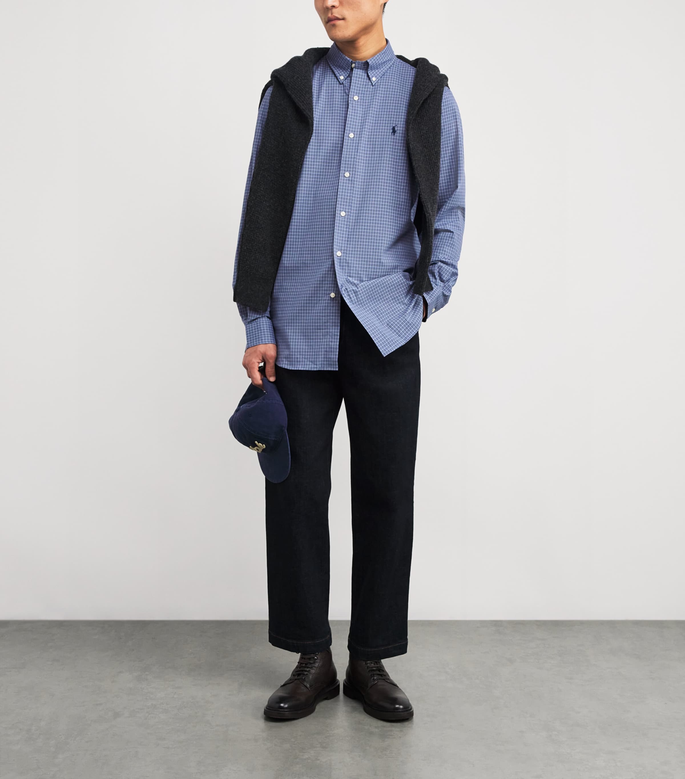 Cotton Poplin Check Shirt