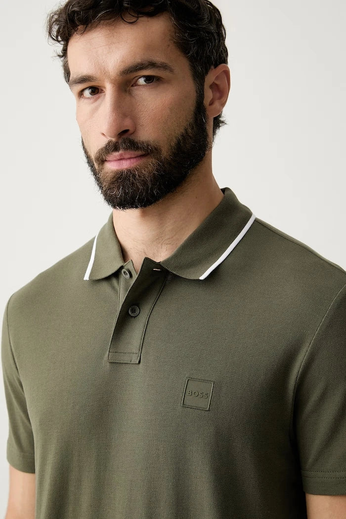 BOSS Orange erkek pamuklu polo yaka tişört Passerford