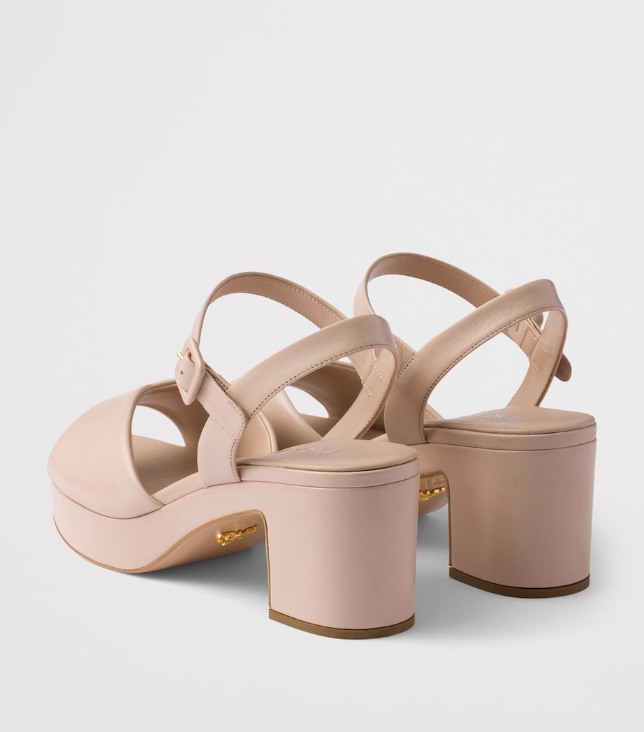 Prada Leather Padded Heeled Sandals 65