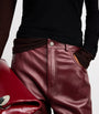 Leather Bonnie Straight Trousers CHERRY