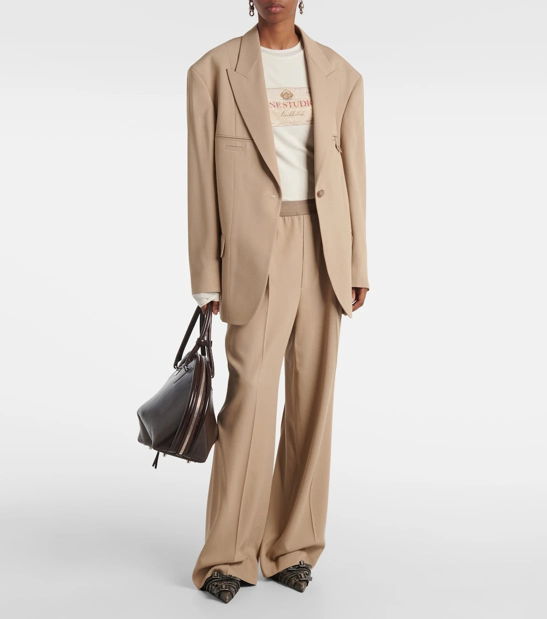 Acne Studios - Logo twill wide-leg pants