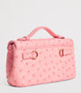Analeena Pink Ostrich Leather Top-Handle Bag