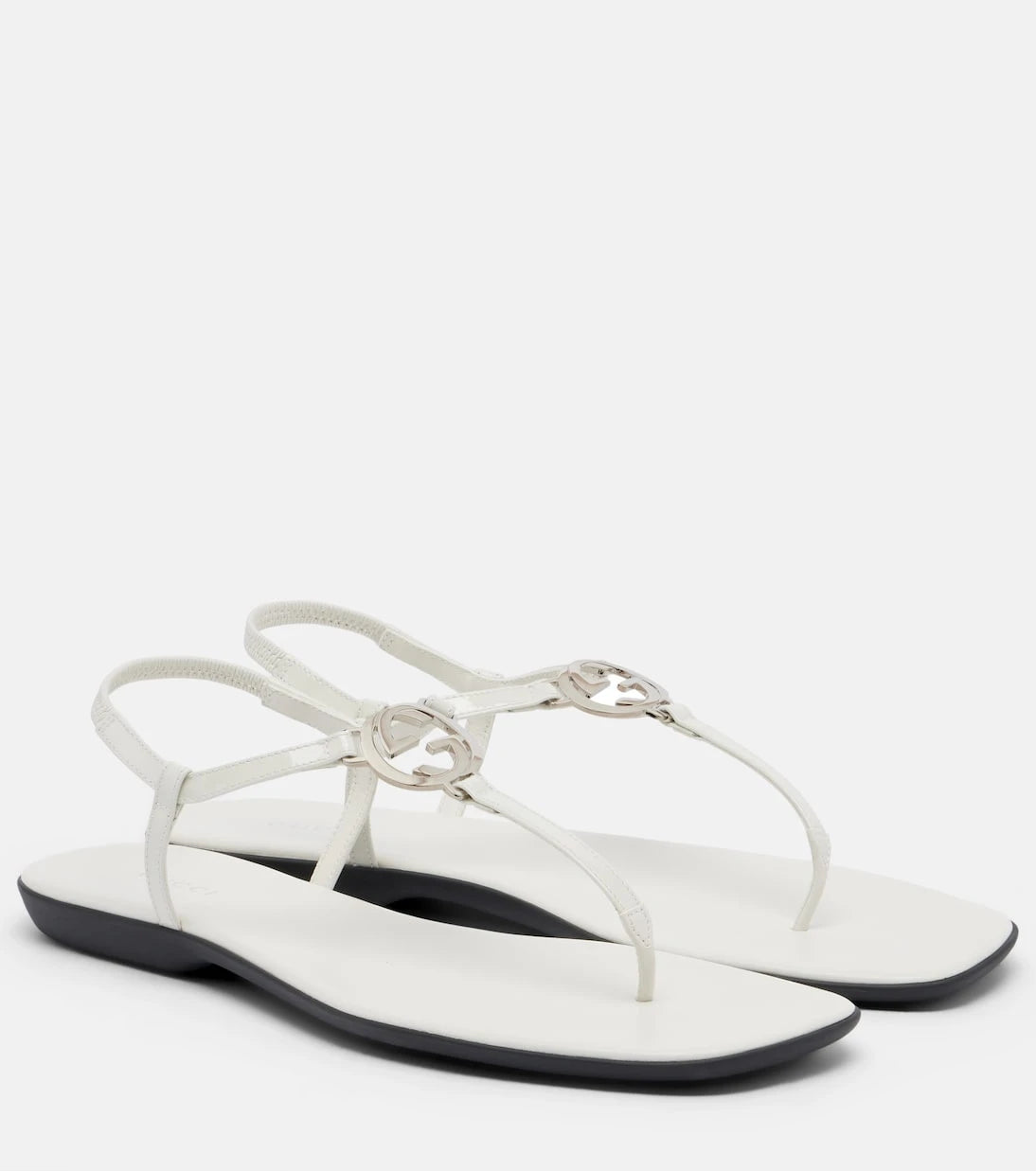 Gucci - Interlocking G leather patent thong sandals