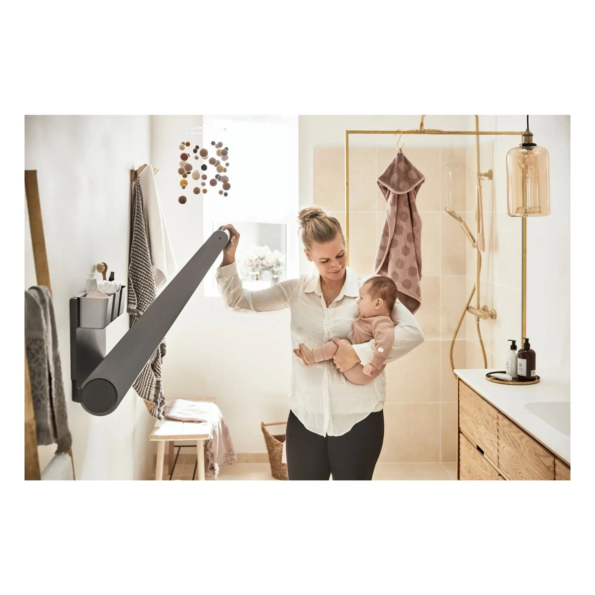 Leander - Wally Wall-mounted Changing Table | Grey