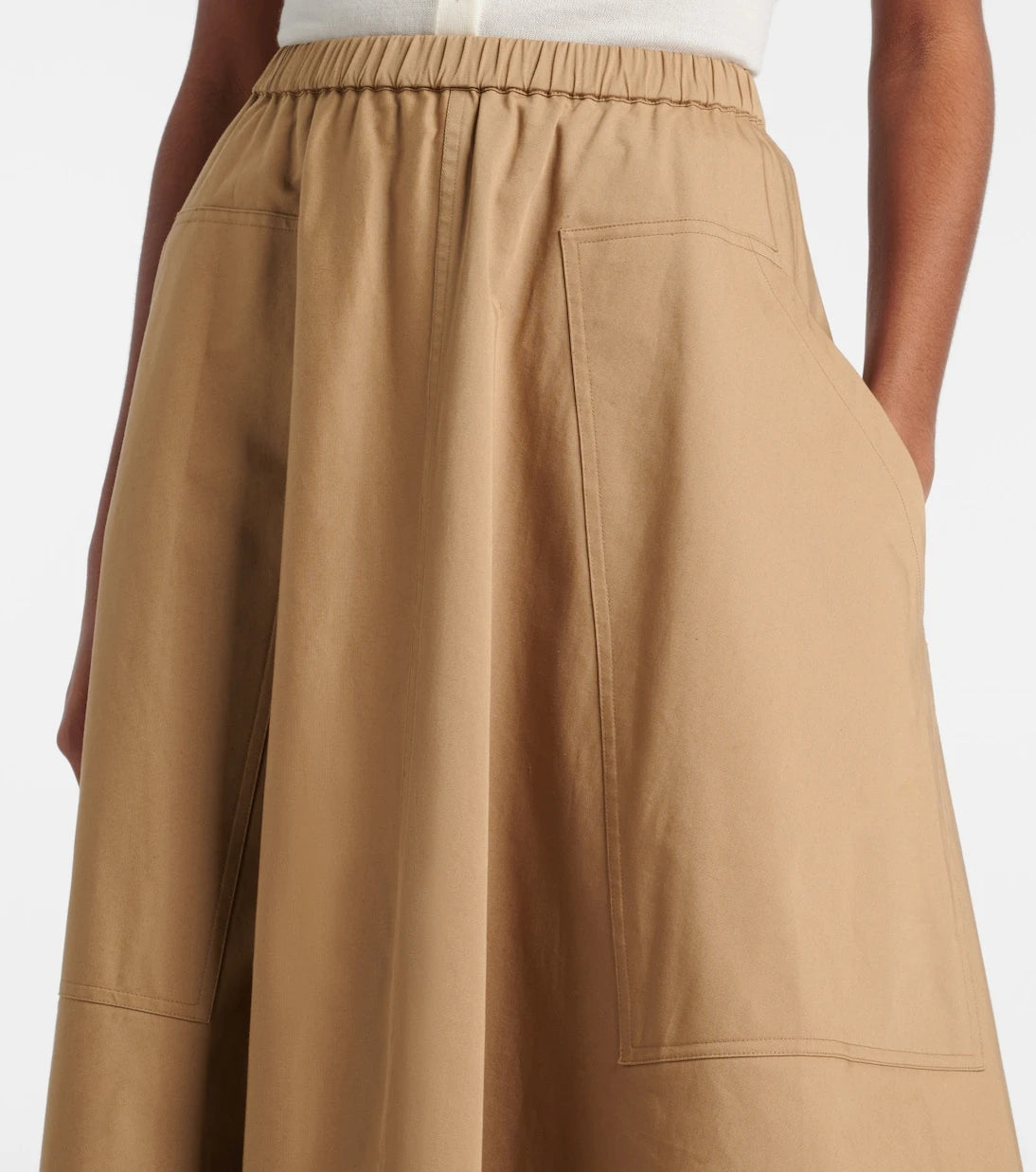 Vince - Cotton-blend midi skirt