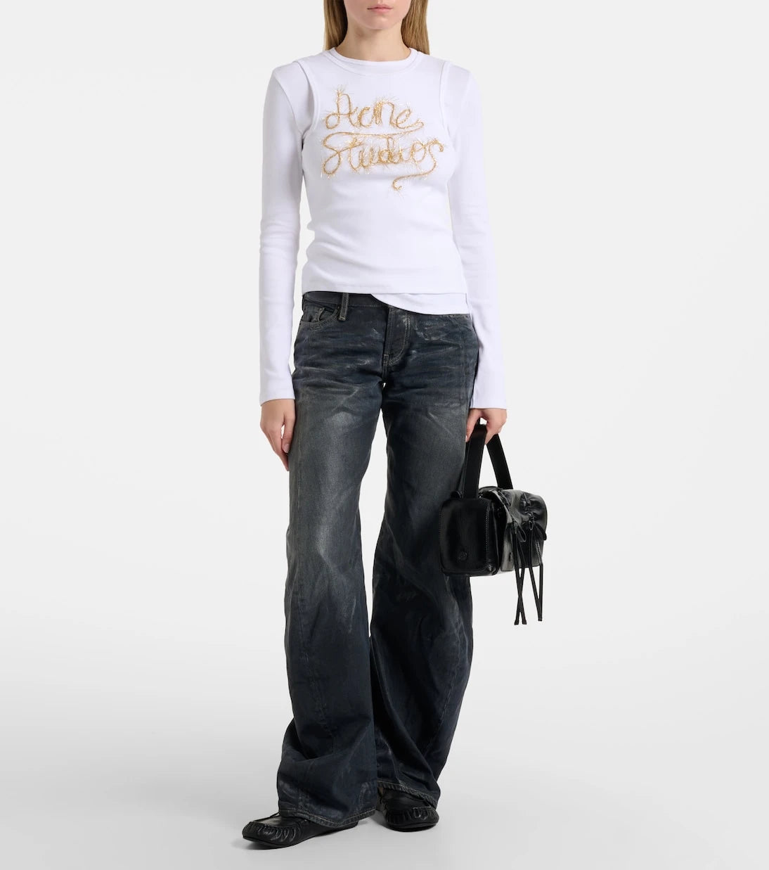 Acne Studios - Logo layered cotton-blend top